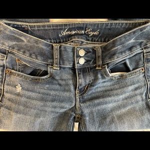Retro American Eagle Jeans, “Artist” size 0 Short, flare bottom